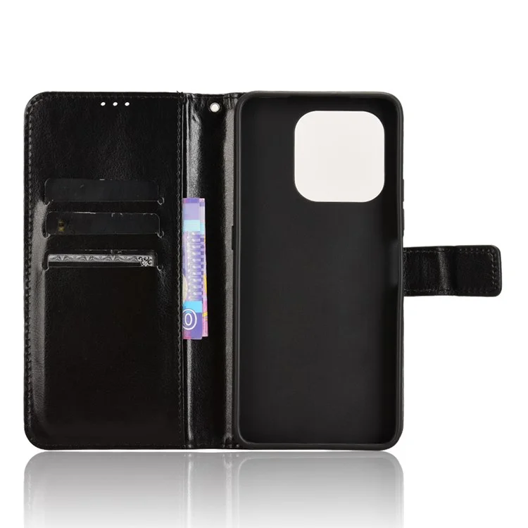 Für Umditigi G9 5G / Anmerkung 90 Case Crazy Horse Textur PU Leder Telefon Brieftaschenabdeckung - Schwarz