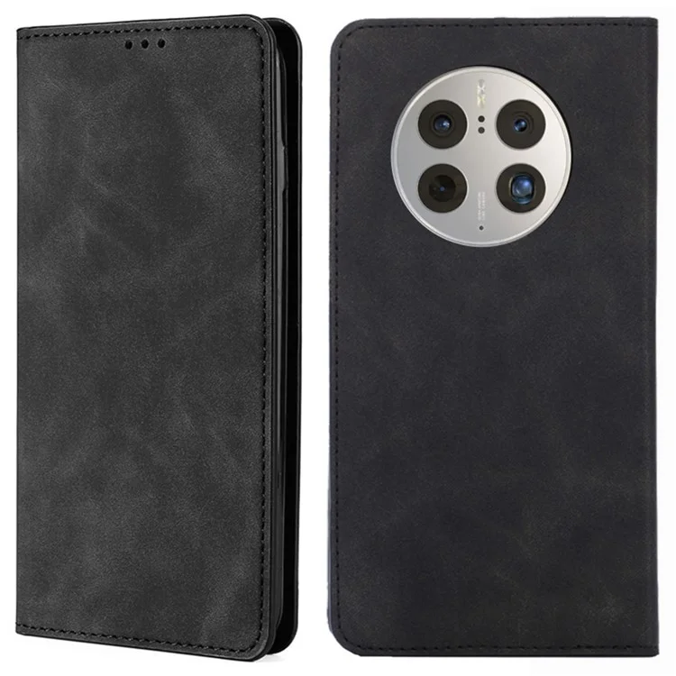 Für Huawei Mate 50 Pro 4g Skin-touch Feel Leder Flip Folio Book Hülle Ständer Auto Schließung Magnetkarten-slots Cover - Schwarz