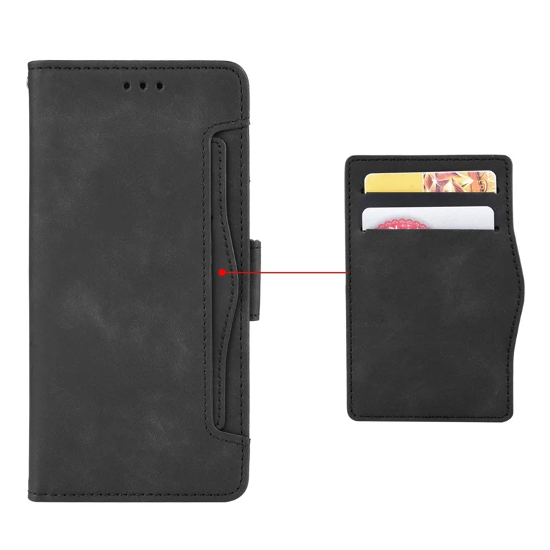 For Infinix Hot 50 4G Leather Case Phone Wallet Cover with Multiple Card Slots - Black