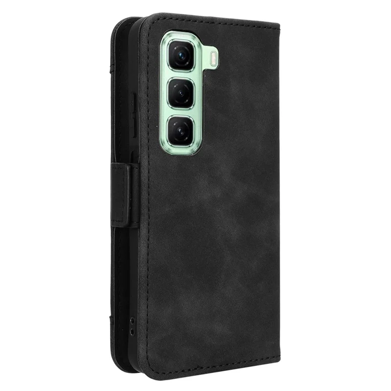 For Infinix Hot 50 4G Leather Case Phone Wallet Cover with Multiple Card Slots - Black