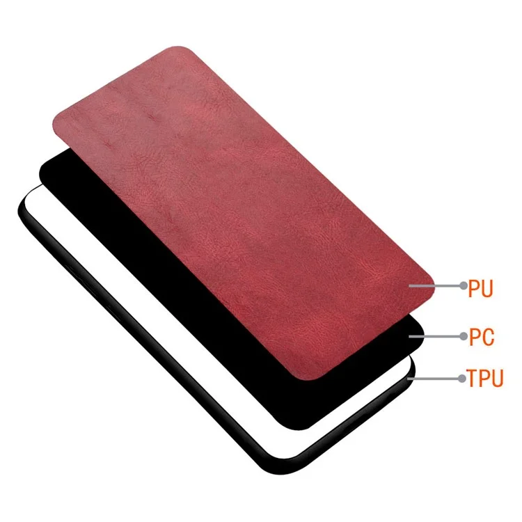 For iPhone 16 Case Leather+TPU+PC Phone Cover Stitching Line - Red