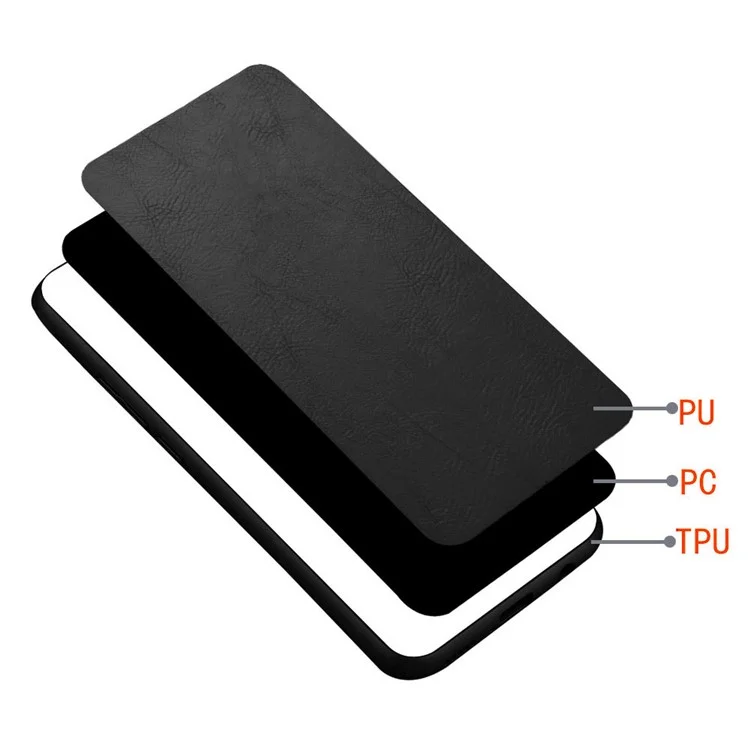 Per Iphone 16 Pro Case Leather+TPU+PC Coperchiggio Coperchio - Nero