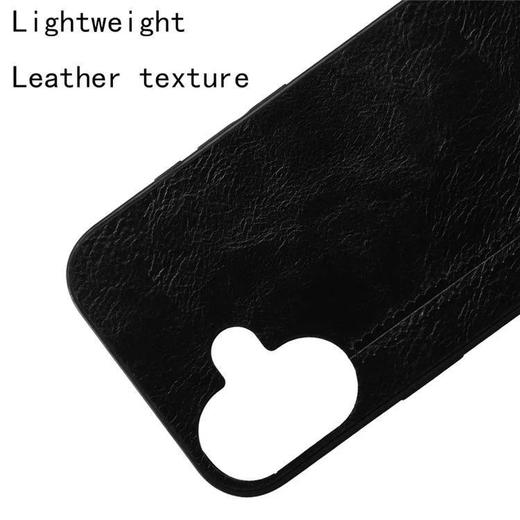For iPhone 16 Plus Case Leather+TPU+PC Phone Cover Stitching Line - Black