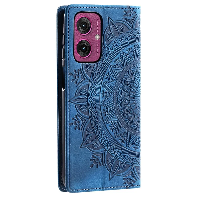 Style 010 Pour Motorola Moto G55 5G Case Mandala Match Magretic Closing Leather Cover Téléphone - Bleu