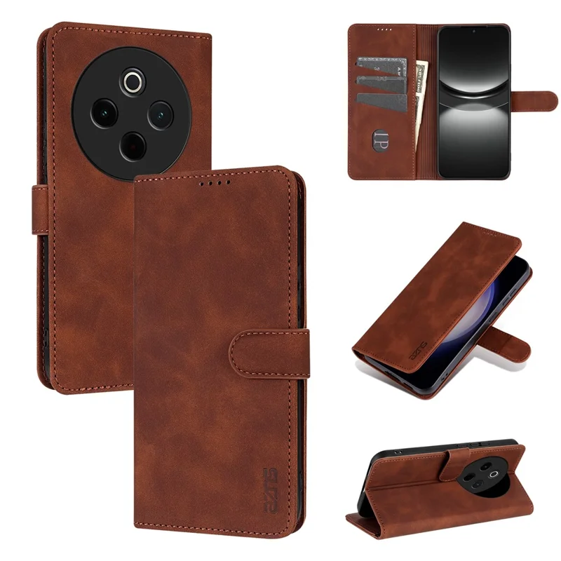 Azns For Vivo Y300 Pro 5g Case pu - Коричневый