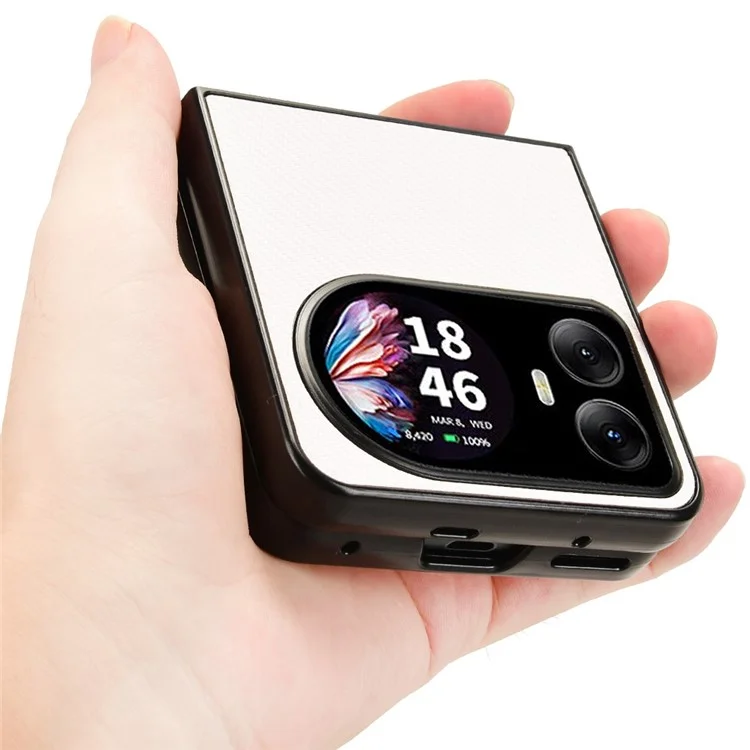 For Blackview Hero 10 4G Case Carbon Fiber Texture Shockproof PU+PC Phone Cover - White