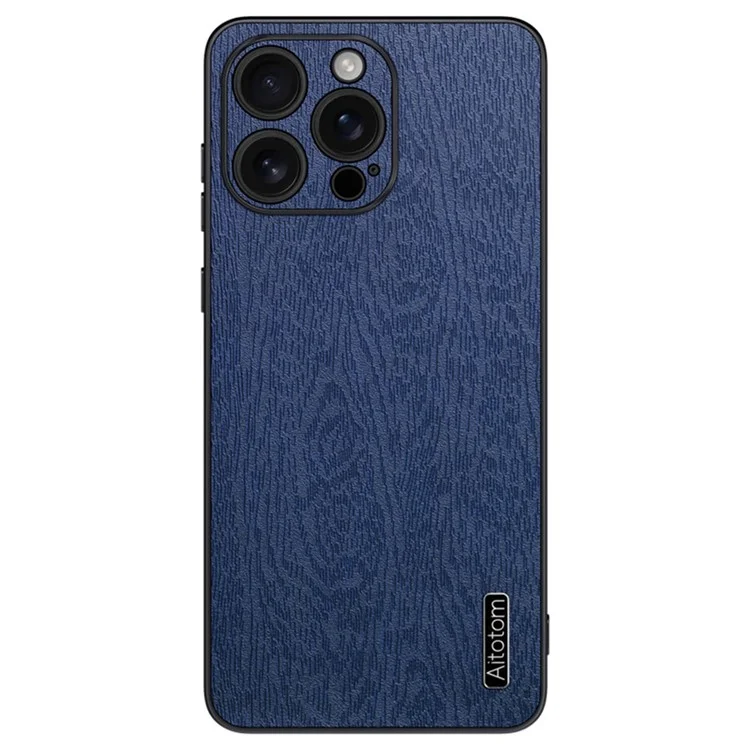 Per Iphone 16 Pro Case Wood Texture pc Pc+copertina Per Telefono Tpu - Blu