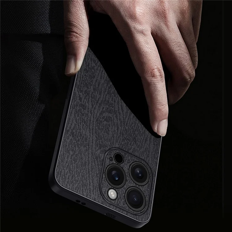 Per Iphone 16 Pro Case Wood Texture pc Pc+copertina Per Telefono Tpu - Blu
