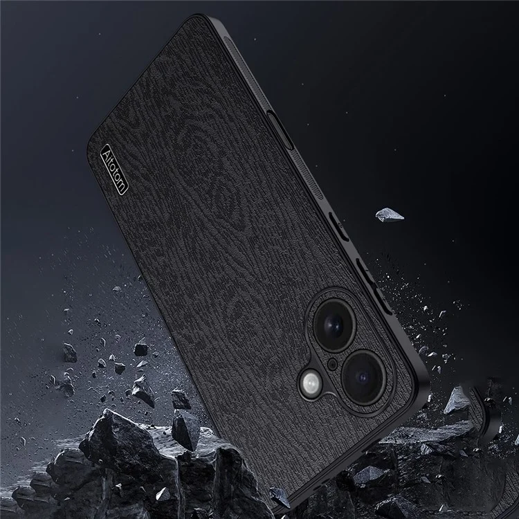 Per Iphone 16 Case Wood Texture pc Pc+copertina Per Telefono Tpu Rivestito in Pelle PU - Marrone