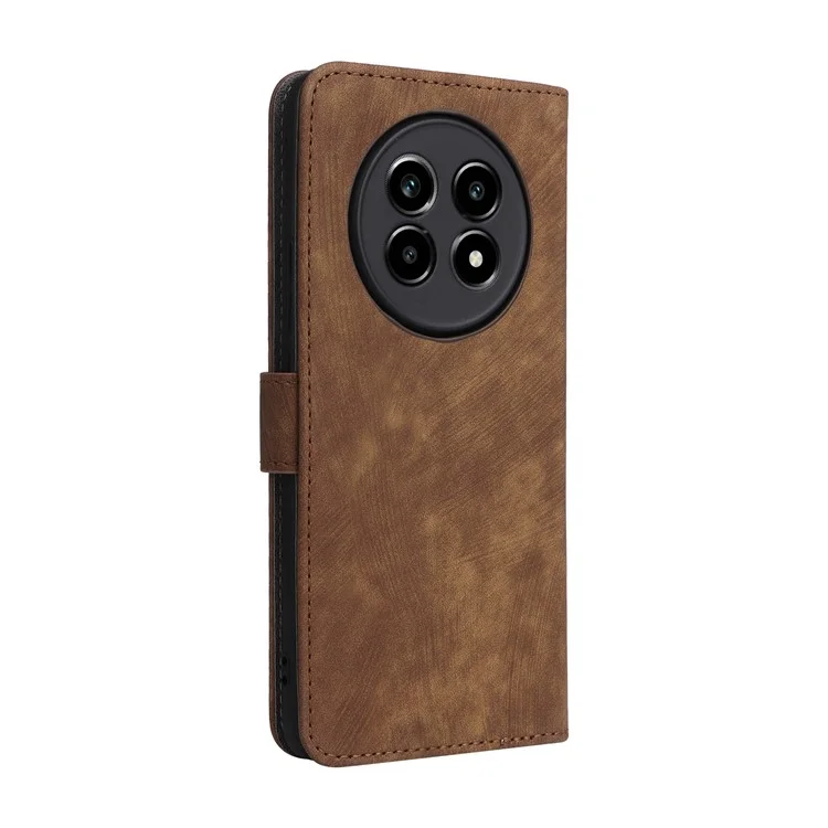 Für Realme 13+ 5G / 13 Pro (China) 5G Wallet Case RFID Blocking PU Leder Cover Stand View - Braun