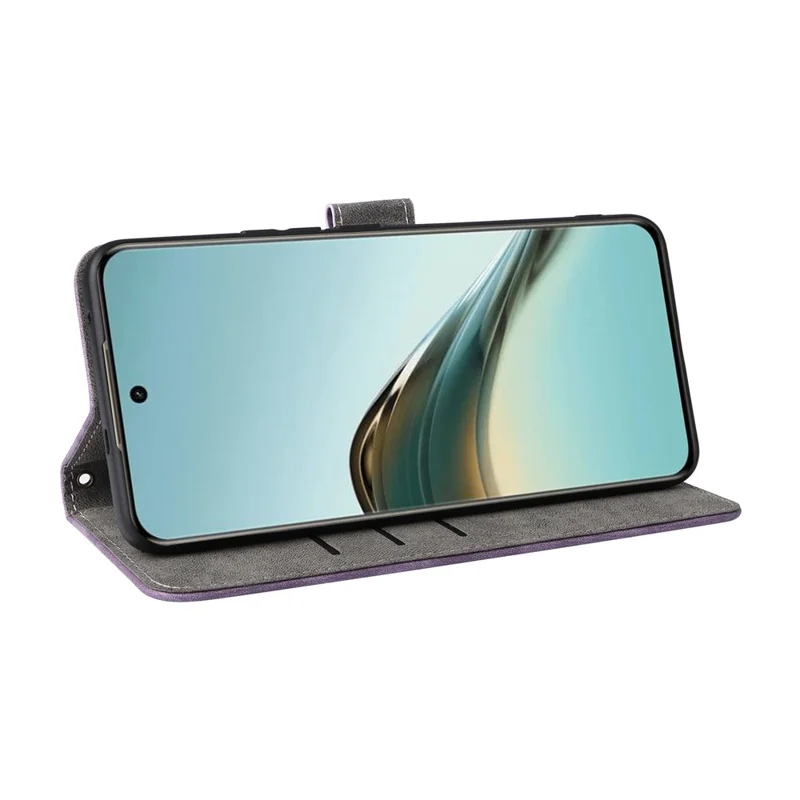 For Realme 13+ 5G / 13 Pro 5G (China) Wallet Case RFID Blocking PU Leather Cover Stand View - Purple