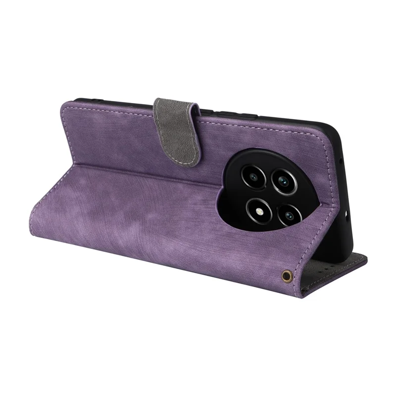 For Realme 13+ 5G / 13 Pro 5G (China) Wallet Case RFID Blocking PU Leather Cover Stand View - Purple