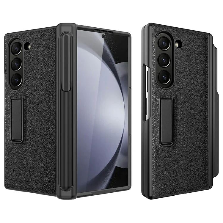 Para Samsung Galaxy Z Fold6 5G Case Kickstand PC+TPU Telebro Con Rlabaje - Negro