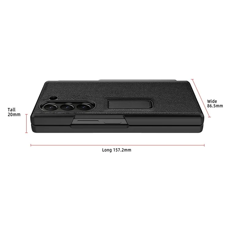 Para Samsung Galaxy Z Fold6 5G Case Kickstand PC+TPU Telebro Con Rlabaje - Negro