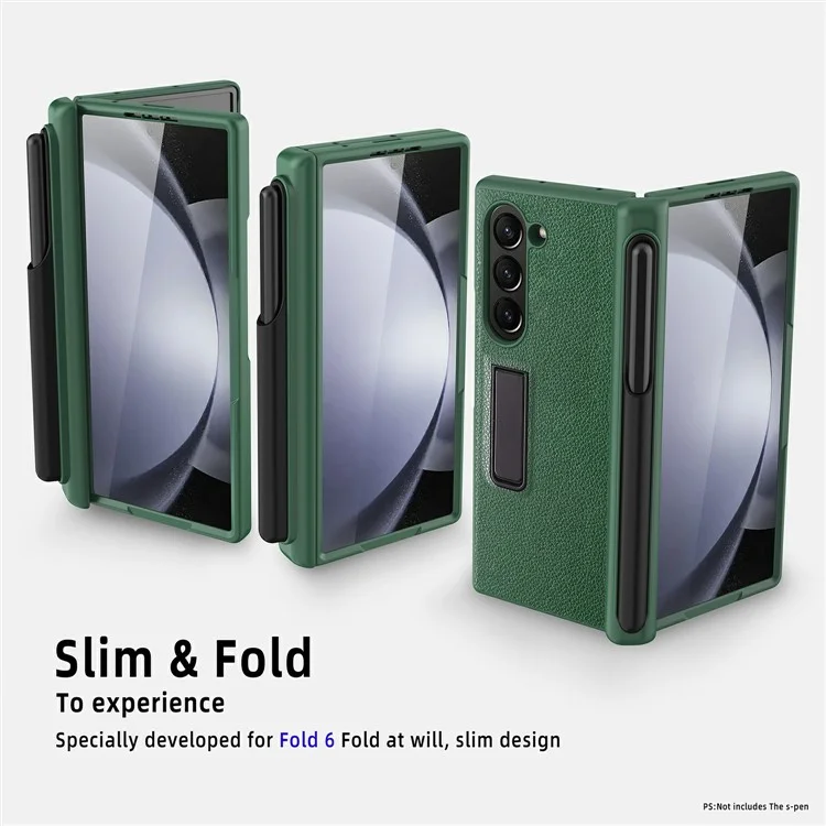 Para Samsung Galaxy Z Fold6 5G Case Kickstand PC+TPU Telebro Con Rlabaje - Negro