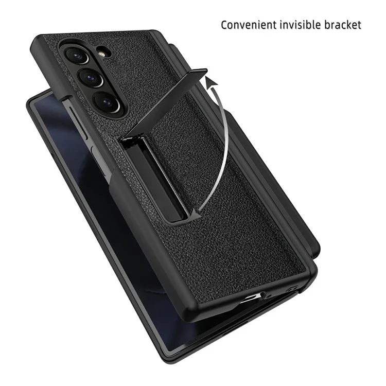 Para Samsung Galaxy Z Fold6 5G Case Kickstand PC+TPU Telebro Con Rlabaje - Negro
