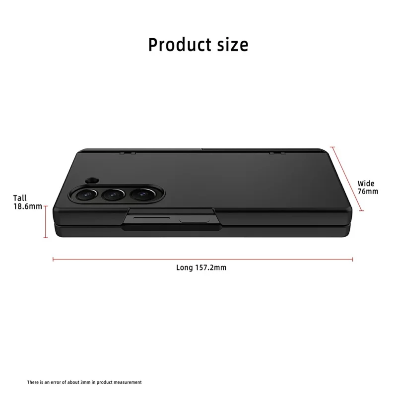 For Samsung Galaxy Z Fold6 5G Case Kickstand Hard PC Phone Cover with Screen Film - Red