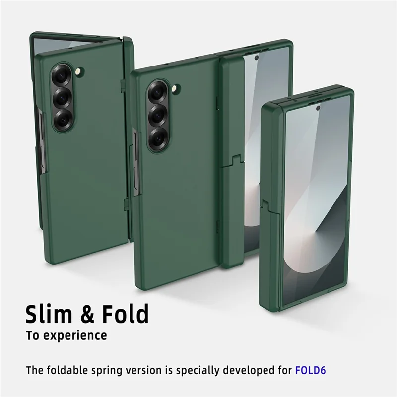 For Samsung Galaxy Z Fold6 5G Case Kickstand Hard PC Phone Cover with Screen Film - Red