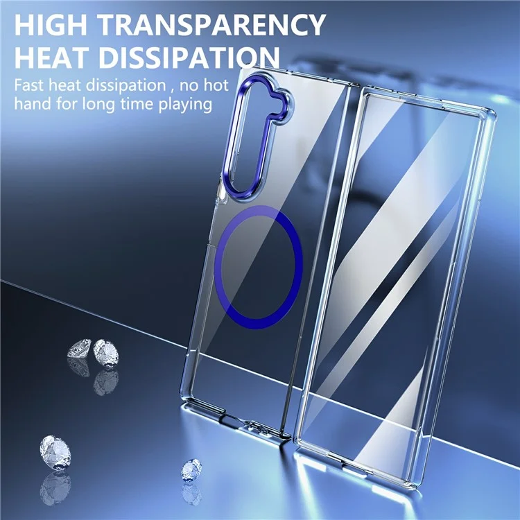GKK Per Samsung Galaxy Z Fold6 Case 5G Copertina Telefonica Clear Hard Clear With Screen Film - Zaffiro