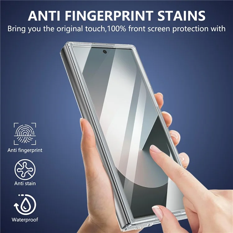 GKK Per Samsung Galaxy Z Fold6 Case 5G Copertina Telefonica Clear Hard Clear With Screen Film - Zaffiro