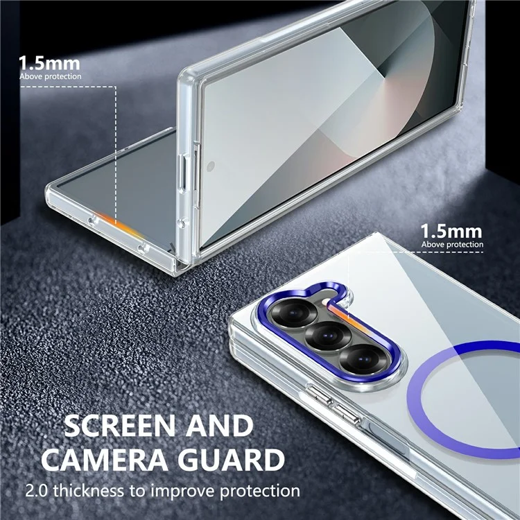 GKK Per Samsung Galaxy Z Fold6 Case 5G Copertina Telefonica Clear Hard Clear With Screen Film - Zaffiro