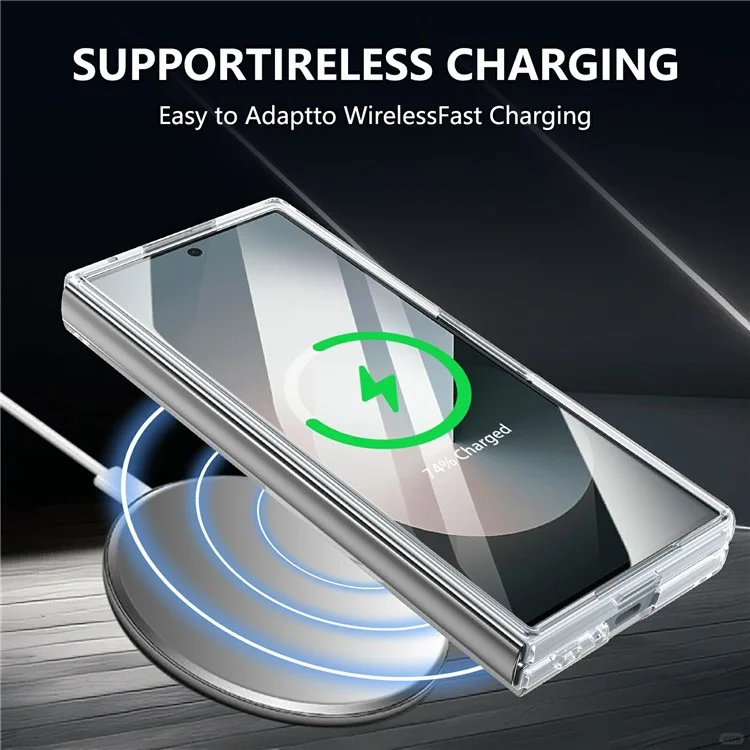 GKK Per Samsung Galaxy Z Fold6 Case 5G Copertina Telefonica Clear Hard Clear With Screen Film - Zaffiro