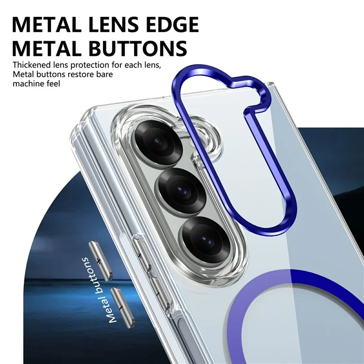 GKK Per Samsung Galaxy Z Fold6 Case 5G Copertina Telefonica Clear Hard Clear With Screen Film - Zaffiro