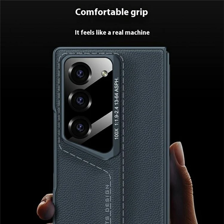 GKK Для Samsung Galaxy Z Folt6 5G Case Hard PC+PU Ultra Slim Plim Cople с Экранной Пленкой - Серый
