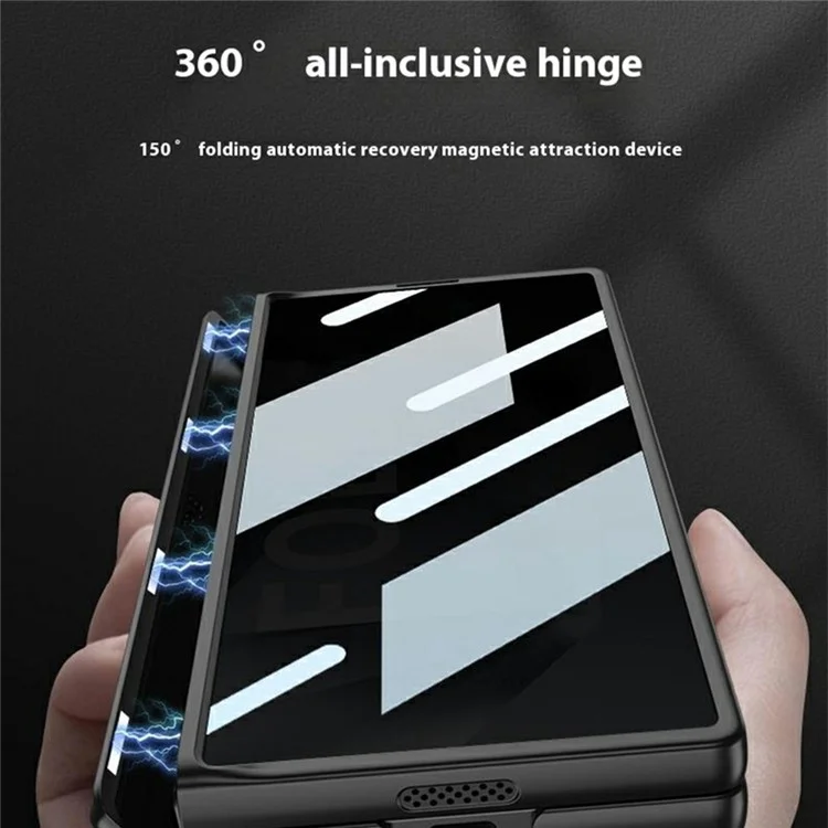 GKK Pour Samsung Galaxy Z Fold6 5G Couverture de Téléphone Magnétique Magnet Hige Hard Avec Film D'écran de Confidentialité - Noir