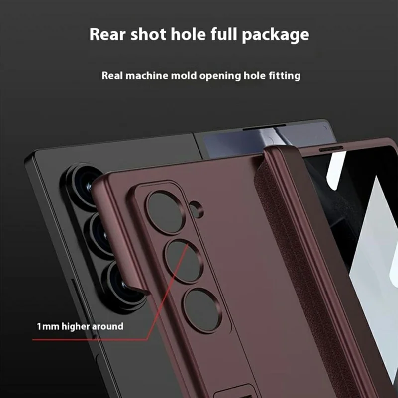 GKK For Samsung Galaxy Z Fold6 5G Case Magnetic Hinge Hard PC Phone Cover with Privacy Screen Film - Titanium Grey