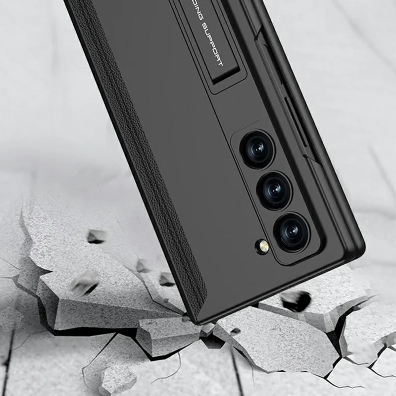 GKK For Samsung Galaxy Z Fold6 5G Case Magnetic Hinge Hard PC Phone Cover with Privacy Screen Film - Titanium Grey
