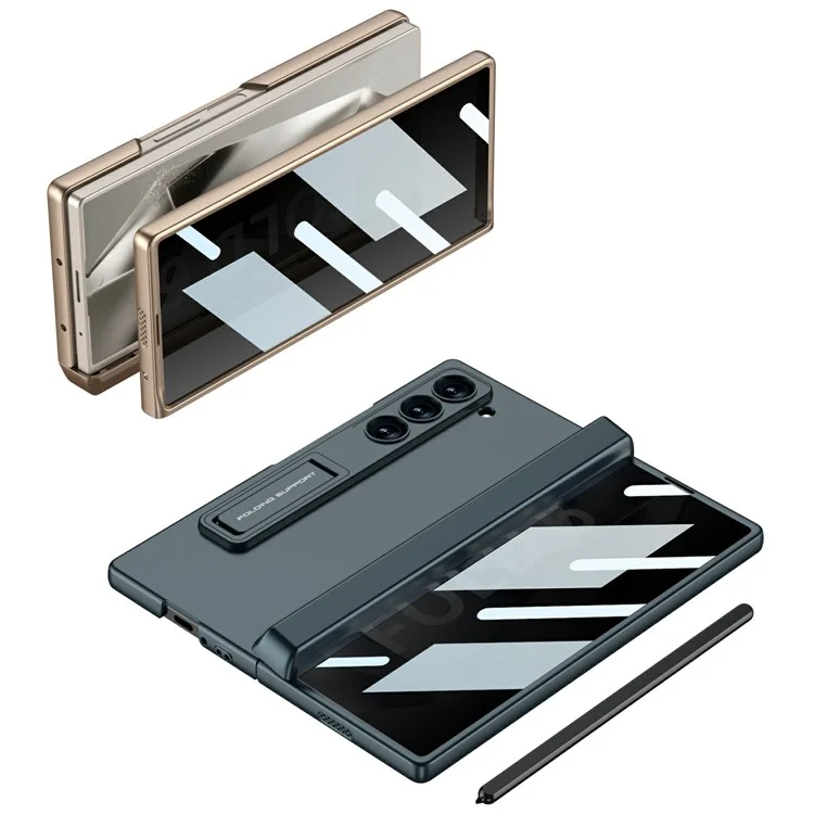 GKK Pour Samsung Galaxy Z Fold6 Case 5G Avec Film D'écran de Confidentialité, Couverture de Téléphone à la Charnière Magnétique à Fente Crayon - Gris