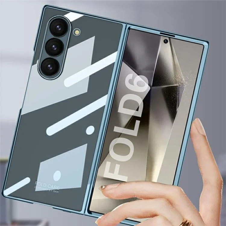 GKK Für Samsung Galaxy Z Fold6 5G Clear Case Electroplated Hard PC -telefonabdeckung Mit Screenfilm - Transparent