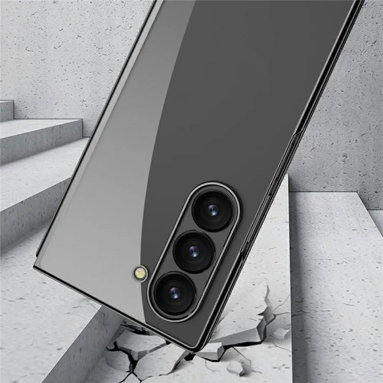 GKK Für Samsung Galaxy Z Fold6 5G Clear Case Electroplated Hard PC -telefonabdeckung Mit Screenfilm - Transparent