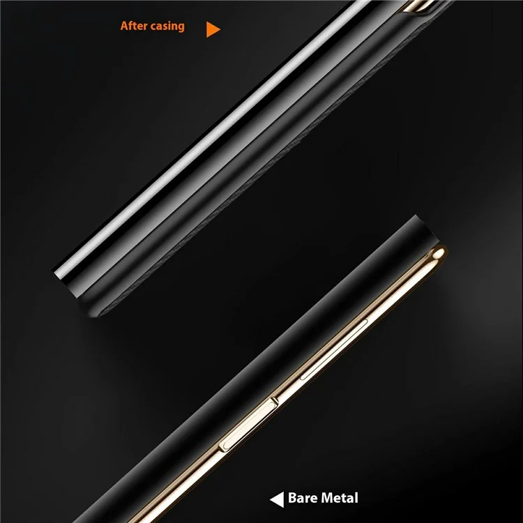 Sulada Pour Huawei Mate xt Ultimate View Venture de Fenêtre en Cuir Couverture de Téléphone Avec Sillage Automatique / Dormir - Noir