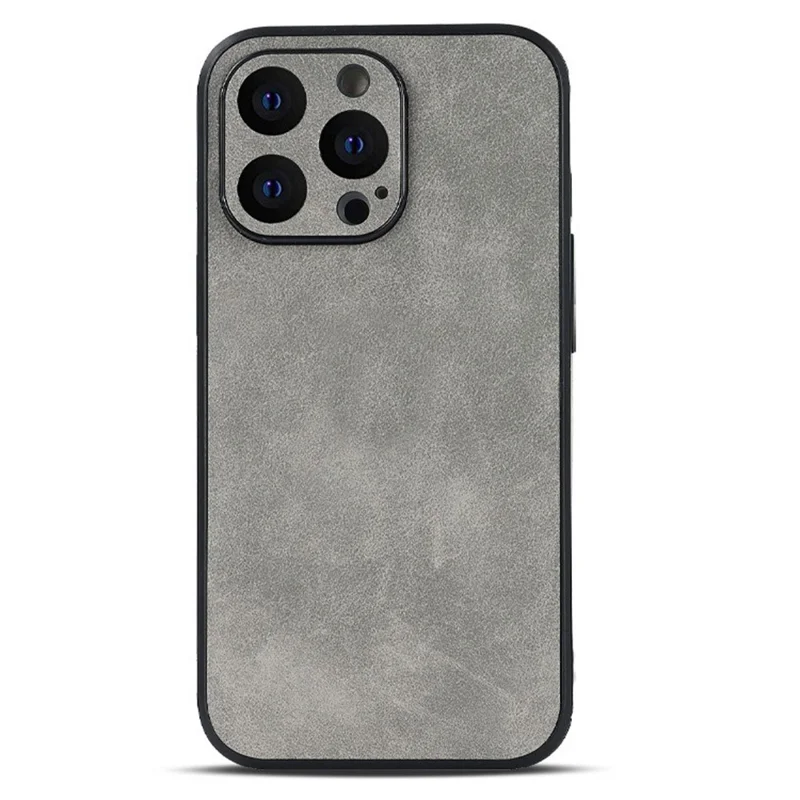 Per Iphone 15 Pro Max Case PU Leather+copertura Per Telefoni Shock Tpu - Grigio Chiaro