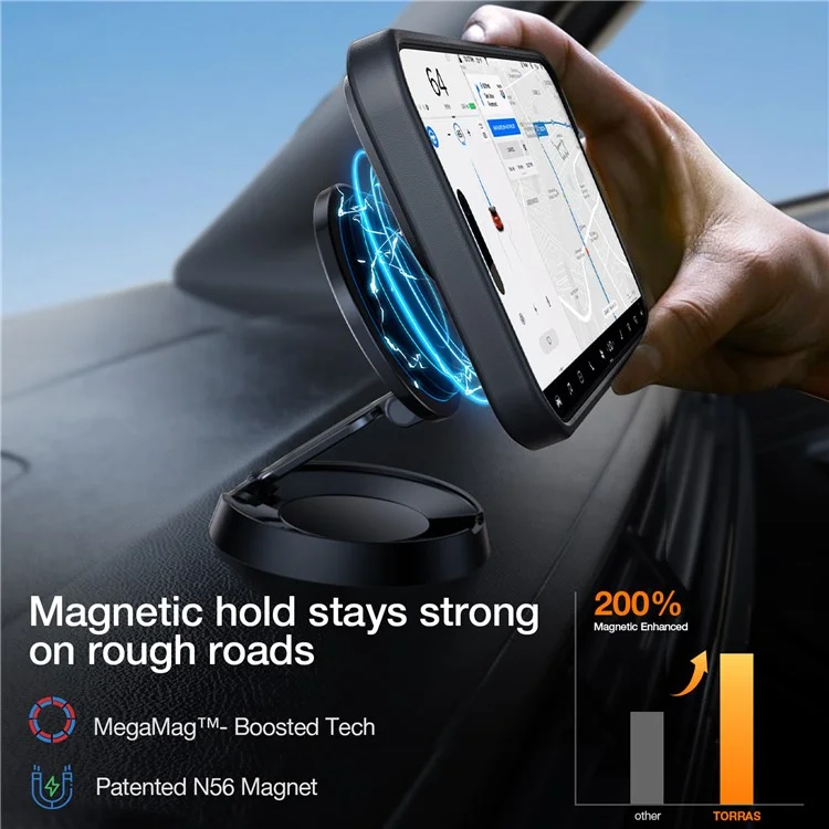 TORRAS For iPhone 16 Pro Case Kickstand TPU+PC Phone Cover Compatible with MagSafe - Black