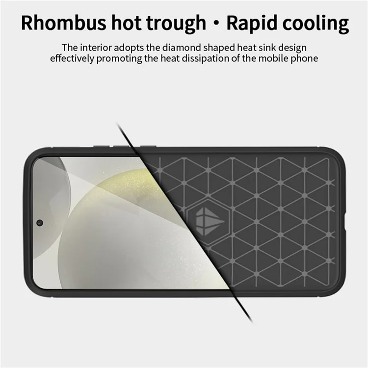 MOFI JK TPU Series-1 Для Samsung Galaxy S25 Чехол Карбоновый Текстурный TPU Мягкий Чехол для Телефона - Синий