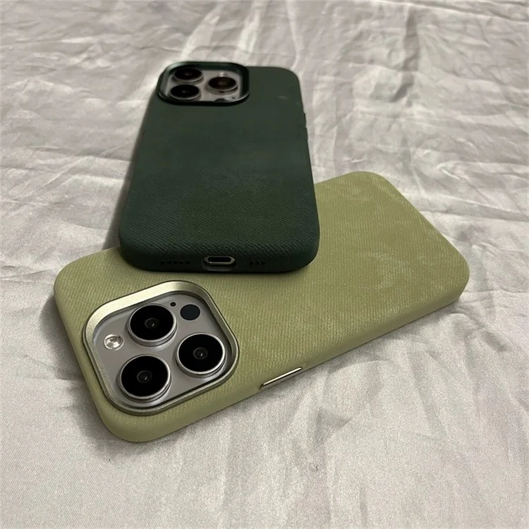Para Iphone 16 Pro Max Case Compatível Com Magsafe Ultra Slim Fiber Pano + Tampa do Telefone PC - Azul Bebê