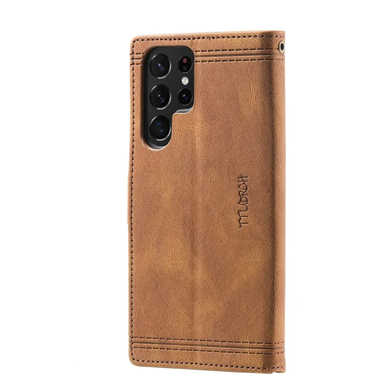 Ttudrch Style 004 Для Samsung Galaxy S25 Ultra Leather Case Case RFID Blocking Swellet Cover с Ремешком с Ремешком - Коричневый