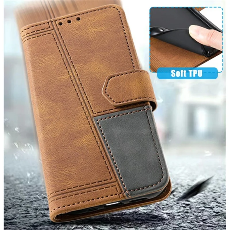 Ttudrch Style 004 Для Samsung Galaxy S25 Ultra Leather Case Case RFID Blocking Swellet Cover с Ремешком с Ремешком - Коричневый