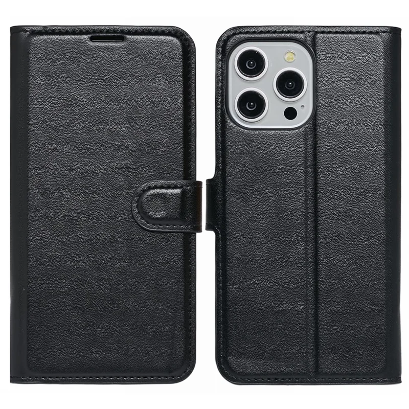 Bulk Purchasing For iPhone 15 Pro Max Case Eco-Friendly Bamboo Fiber Leather Wallet Phone Cover, Black (MOQ: 50Pcs)