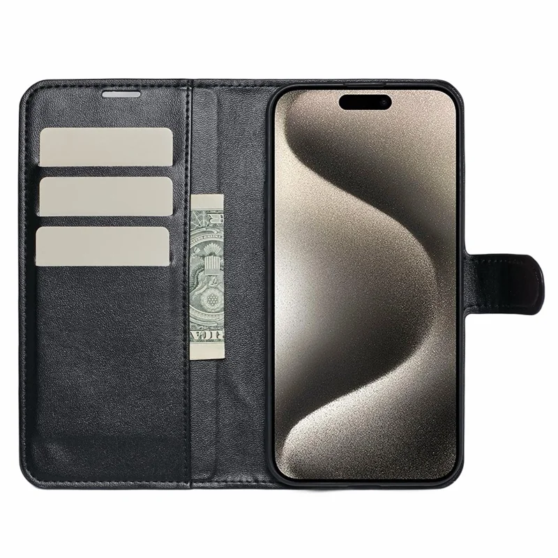 Bulk Purchasing For iPhone 15 Pro Max Case Eco-Friendly Bamboo Fiber Leather Wallet Phone Cover, Black (MOQ: 50Pcs)