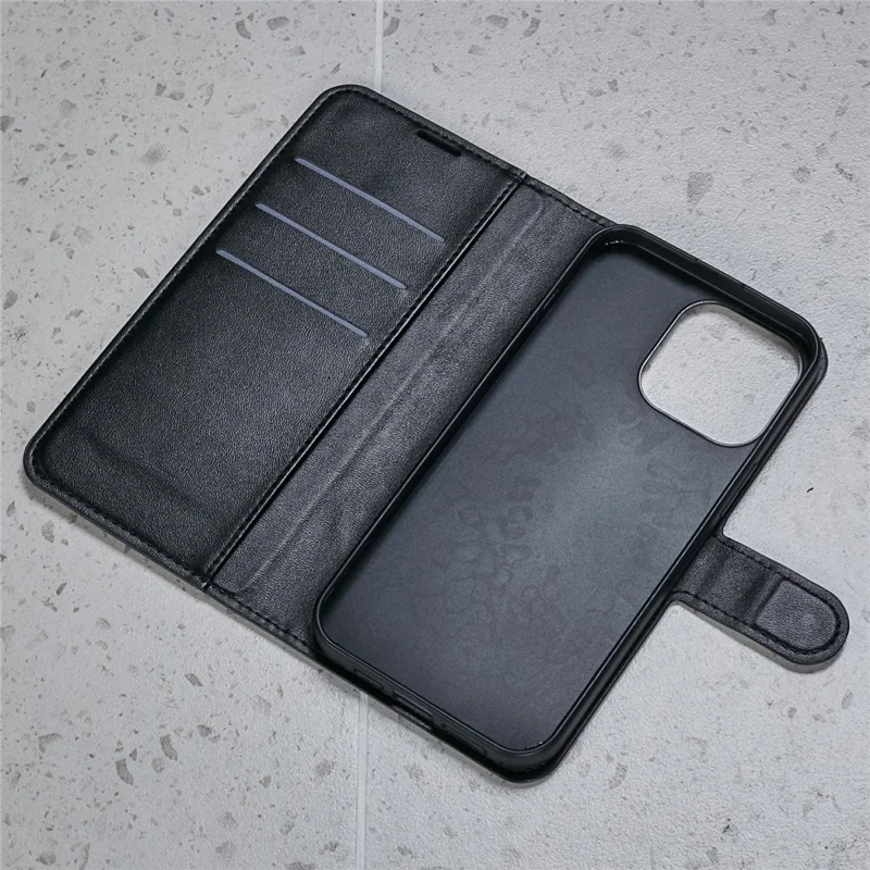 Bulk Purchasing For iPhone 15 Pro Max Case Eco-Friendly Bamboo Fiber Leather Wallet Phone Cover, Black (MOQ: 50Pcs)