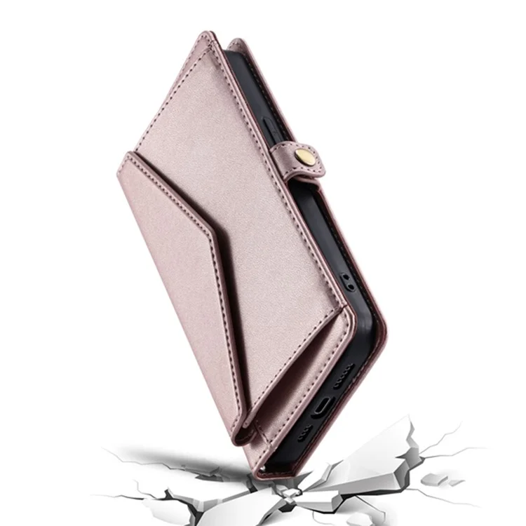 Para Samsung Galaxy S25 Ultra Leather Case Con Cubierta de Teléfono Con Correa Para Correa de Muñeca - Oro Rosa