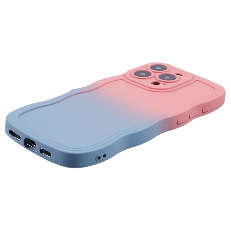 JTW -serie Für Iphone 16 Pro TPU Phone Case Gradientenfarbe Gummierte Cover - Pink+himmelblau