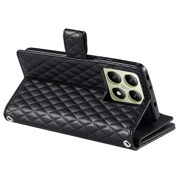 Estilo 012 Para Xiaomi 14T Pro Case Case Pocket Pocket Glitter Cuero Cubierta - Negro