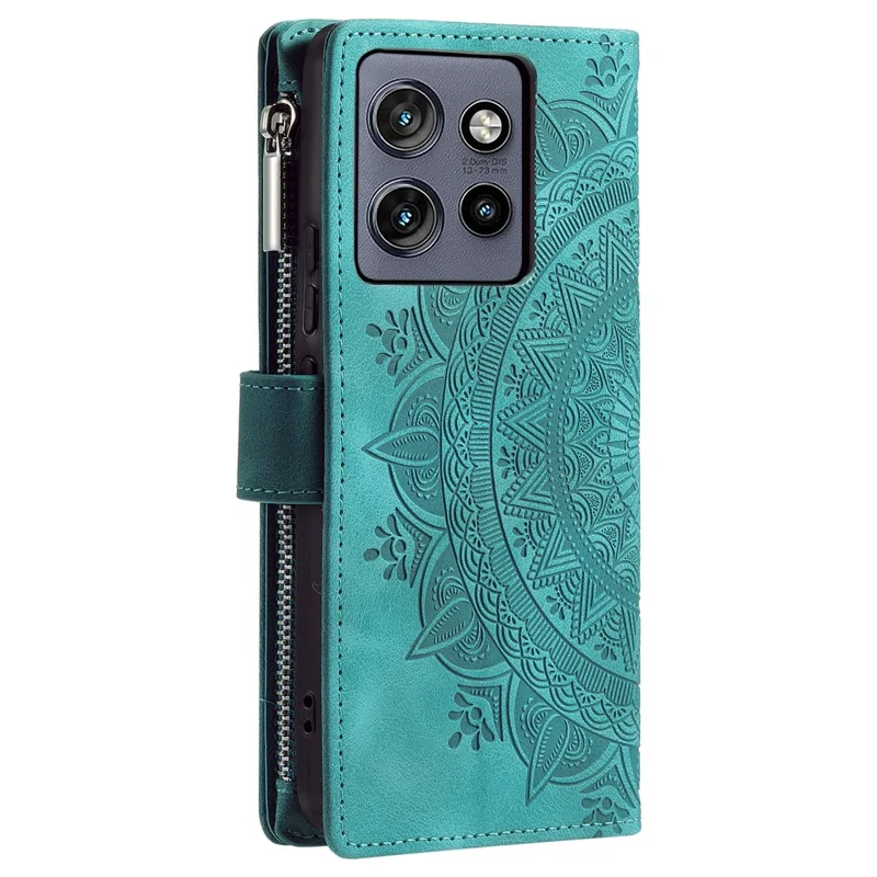 Стиль 006 Для Motorola Edge 50 Neo 5G -кошелек Case Cake Chate Thene Cople Photh - Монетный Зеленый Цвет