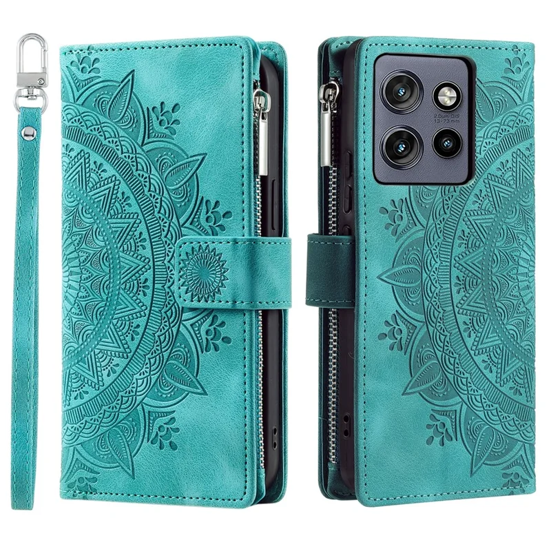 Стиль 006 Для Motorola Edge 50 Neo 5G -кошелек Case Cake Chate Thene Cople Photh - Монетный Зеленый Цвет