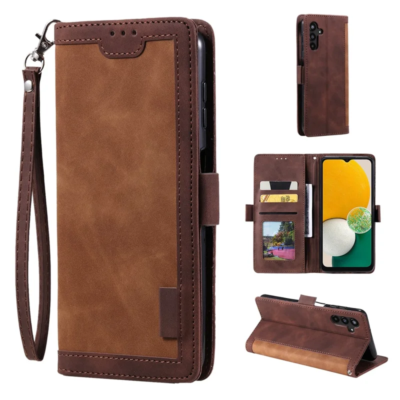 Для Samsung Galaxy S25 Case Case RFID Blocking Stand Cover Phone Prope Cover - Коричневый